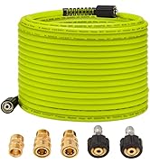 M MINGLE Pressure Washer Hose 50 FT x 1/4" - Replacement Power Wash Hose with Quick Connect Kits ...