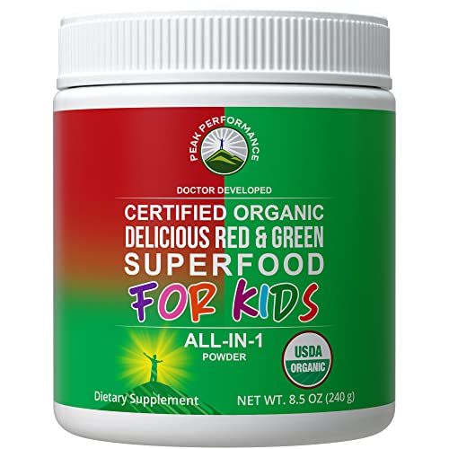 organic fruit vegetable powder - Kids Greens and Reds Superfood Powder. Best Tasting Organic Vegan Super Food Juice with 25+ Real Fruits and Vegetables. Gluten Free Real Food Vitamins. Green and Red Superfoods Supplement for Children