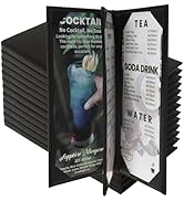 DUPDMKIN Menu Holder 12 Pack PU Leather Menu Covers 4.25" X 11" Menu Cover Single Panel with 1 In...