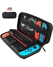 T Tersely Carry Case for Switch OLED and for Nintendo Switch with 20 Game Cards Holder, Protective Hard Portable Travel Bag Cover Shell Pouch Mesh Pockets for Accessories