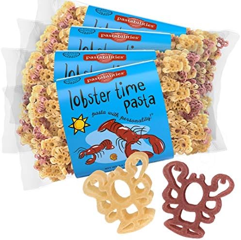 Pastabilities Fun Shaped Pasta for Kids - Lobster Pasta - Seafood Animal Theme, Non-GMO Natural Wheat Pasta, All-Natural, Kosher Certified, Made in the USA, (4 Pack,14 Oz)