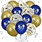 Navy Blue and Gold 80th Balloons