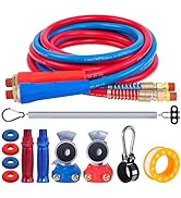 CheeMuii 12 FT Semi Truck Air Line Hose Assembly with Tender Spring & Gladhands & Handles Rubber ...