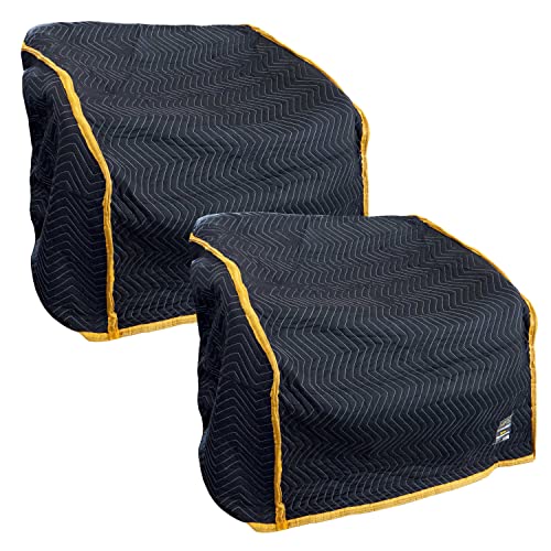 quilted chair cover - US Cargo Control Quilted Covers for Chair/Recliner - Black/Yellow Furniture Pads for Moving/Storage - 39 Inches x 46 Inches - Cotton/Polyester Fabric - 9 Pounds - Washable, Reusable - 2 Pack