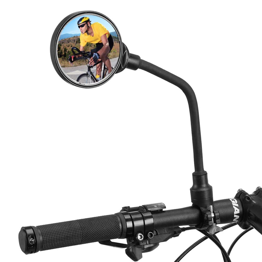 ROCKBROS [2 Pack] Premium Bike Mirror - 360 Rotatable, HD Wide Angle, Shatterproof, Weatherproof, Convex Rearview Mirror for Safe Cycling (Handlebar Mount)