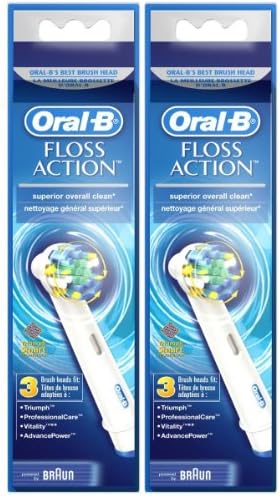 Oral B FlossAction Electric Toothbrush Replacement Brush Heads - 3 ct - 2 pk