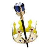 Dress Up America Crown for Kids - Kings Crown and Scepter Accessory Set - Gold Royal Crown for Children