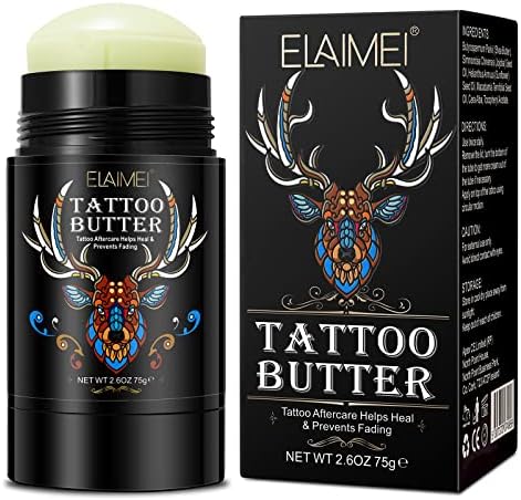 Tattoo Aftercare Butter Balm, 2.6 oz, Old & New Tattoo Moisturizer Healing Brightener for Color Enhance, Natural Organic Tattoo Cream