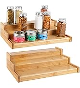 Bamboo Spice Rack organizer for Cabinet 3-Tier, for Pantry Cabinet or Countertop, Waterproof, and...