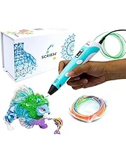 SCRIB3D Stylo d&#39;impression 3D P1 avec affichage - Contient un stylo 3D, 3 couleurs de départ de filament PLA, un livre de pochoirs + instructions de projet et chargeur (français non garanti)