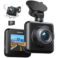 iZEEKER 1080P Full HD Car Dash Camera Front and Rear with SD Card 