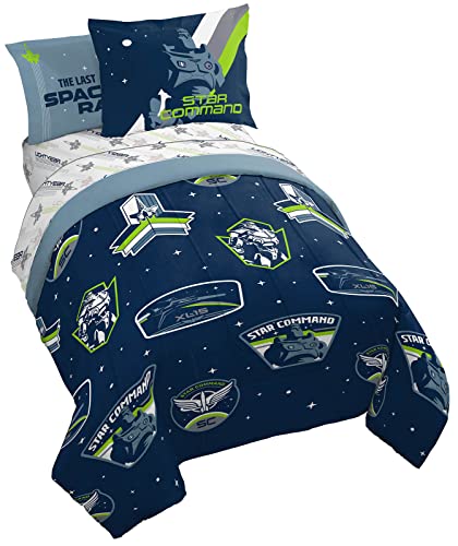 Jay Franco Disney Pixar Lightyear Space Command 5 Piece Twin Size Bed Set - Includes Comforter & Sheet Set - Bedding Features Buzz - Super Soft Kids Fade Resistant Microfiber (Official Product)