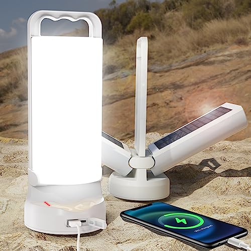 Solar Camping Light Rechargeable Lantern 4400mAh with Power...