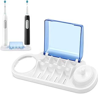 Electric Toothbrush Holder Replacement for Braun Oral B, with Brush Head Storage Cover and Charger Base Stand