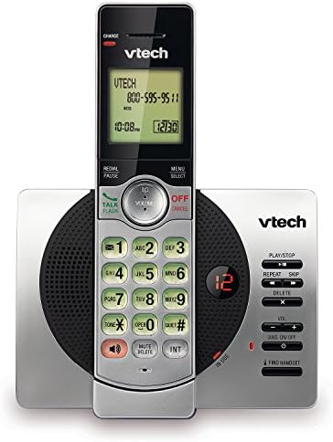 VTech DECT 6.0 Single Handset Cordless Phone with ITAD, CID, Backlit Keypad and Screen, Full Duplex Handset Speakerphone, Call Block Silver/Black - CS6929