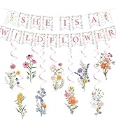 Rngmsi She Is a Wildflower Party Decorations - 11PCS Floral Baby Shower Decorations Spring Wildfl...