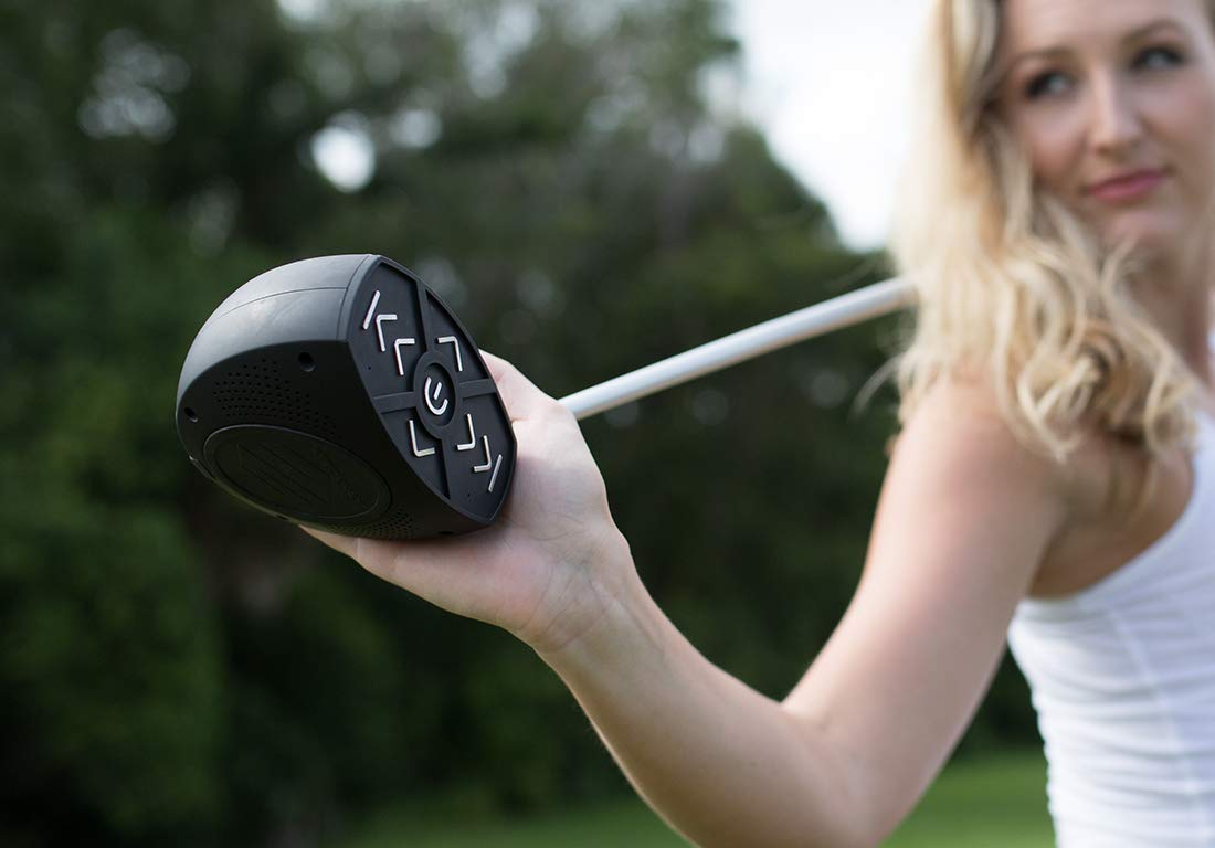 Golf Club Bluetooth Speaker and Power Bank, Weatherproof Design with USB Ports, Lightweight, Black