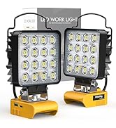 2Pcs Cordless LED Work Light for Dewalt 18v 20v Battery, 48W 4800Lumens Underhood Work Light Tool...