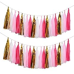 pink tassel garland