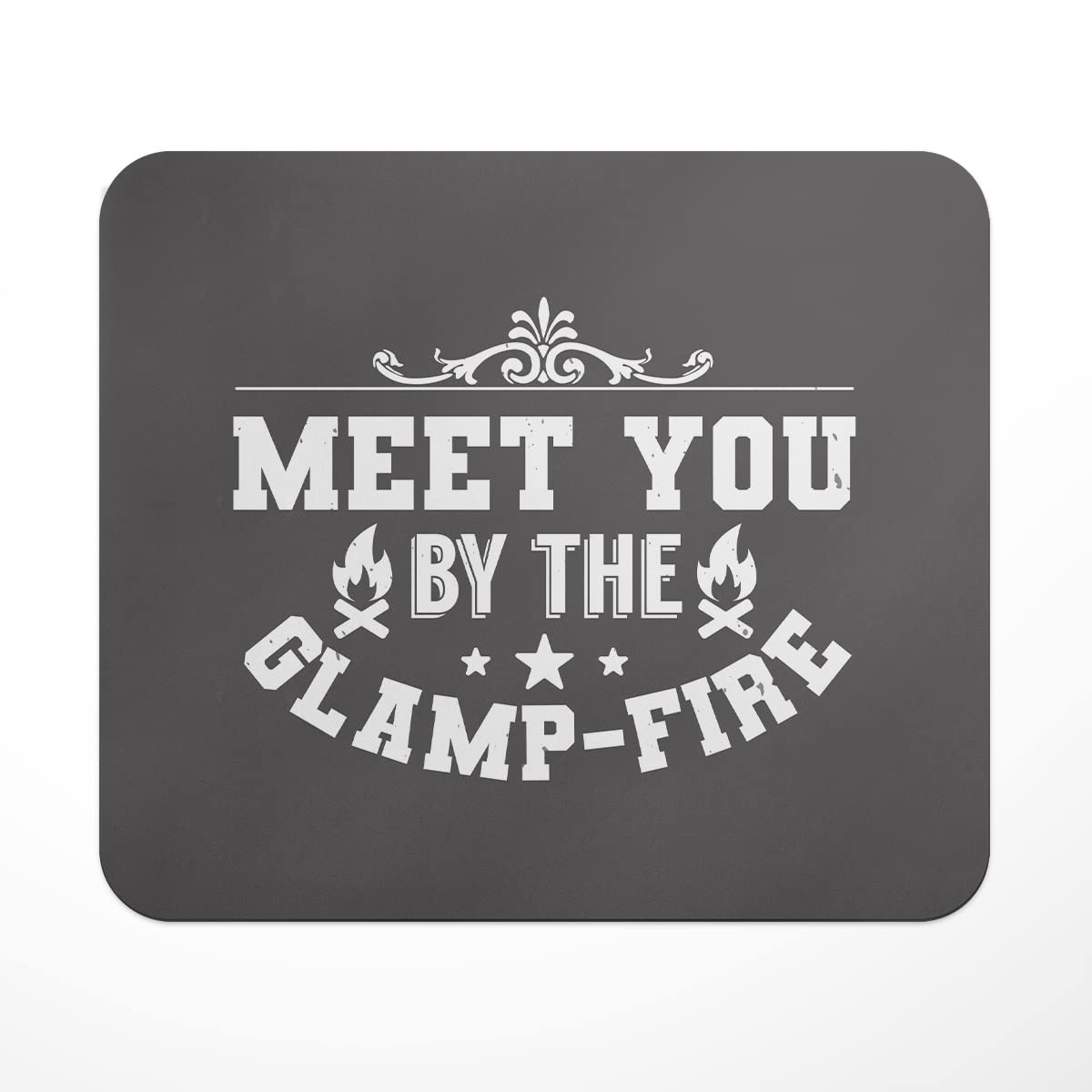 Lastwave Mouse Pad Collection, Meet You by The Glamp Fire, Camping Design Graphic Printed Mouse Pad for Computer, PC, Laptop, Gaming, Travel