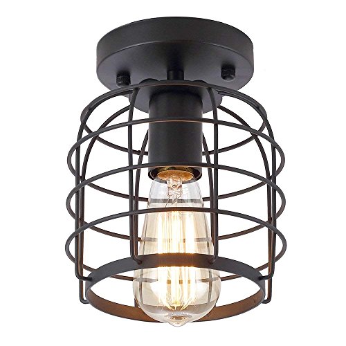 Create For Life® Industrial Vintage Flush Mount Ceiling Light,Rustic Metal