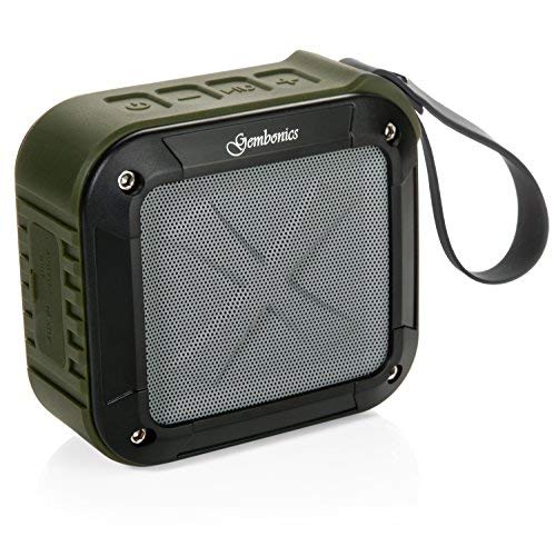 Bluetooth Shower Speaker by Gembonics, Best Shockproof Waterproof Speakers with 10 Hour Rechargeable Battery Life, Portable Outdoor Speaker for Beach Travel Home Party Bike Pool (Green)