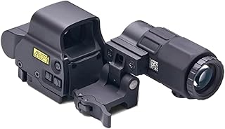 558+G45 Combo Holographic Sight 558 Red Dot Sight 5X Magnifying Glass with Quick Release for 20mm Picatinny Rail Mount