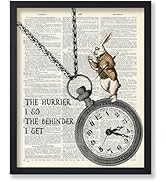 Poster Master Dictionary Art Poster - The Hurrier I Go Print - White Rabbit Art - Alice Wonderlan...