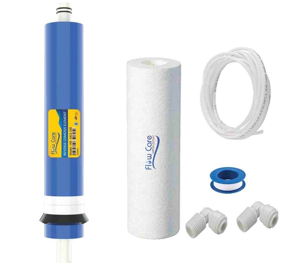 FlowCare RO kit, Replacement of Filter and Membrane for All Kind of RO Water Purifier (Micro PP Filter + High TDS Membrane) FINE Water Filtration -Suitable for All RO System