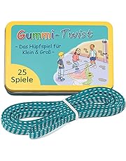 GLÜCKSWOLKE Gummitwist + Buch mit 25 Spiele - Indoor &amp; Outdoor Spielzeug für Kinder ab 6, 7, 8, 9, 10 Jahre I Gummi Twist - Kinderspiele für Einschulung in Schultüte I Geschenke für Mädchen &amp; Junge