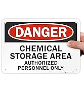 SmartSign - U9-1214-NA_7x10 "Danger - Chemical Storage Area, Authorized Personnel Only" Sign | 7"...