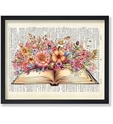 Poster Master Dictionary Art Poster - Floral Book Print - Flower Wall Art - Chic Gift for Men, Wo...