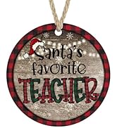 Santa's Favorite Teacher Christmas Ornament Appreciation Gift Idea Stocking Stuffer Handmade by T...