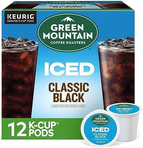 Green Mountain Coffee Roasters ICED Classic Black, Single Serve Keurig K-Cup Pods, Medium Roast Iced Coffee, 72 Count