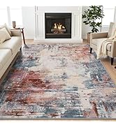 MontVoo Abstract Area Rug-5x7 Washable Rugs for Living Room-Soft Rug for Bedroom-Neutral Non Slip...