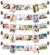 Emfogo Picture Frames Collage Wall Decor Photo Frame Collage Picture frames with 30 Clips Wall Decor