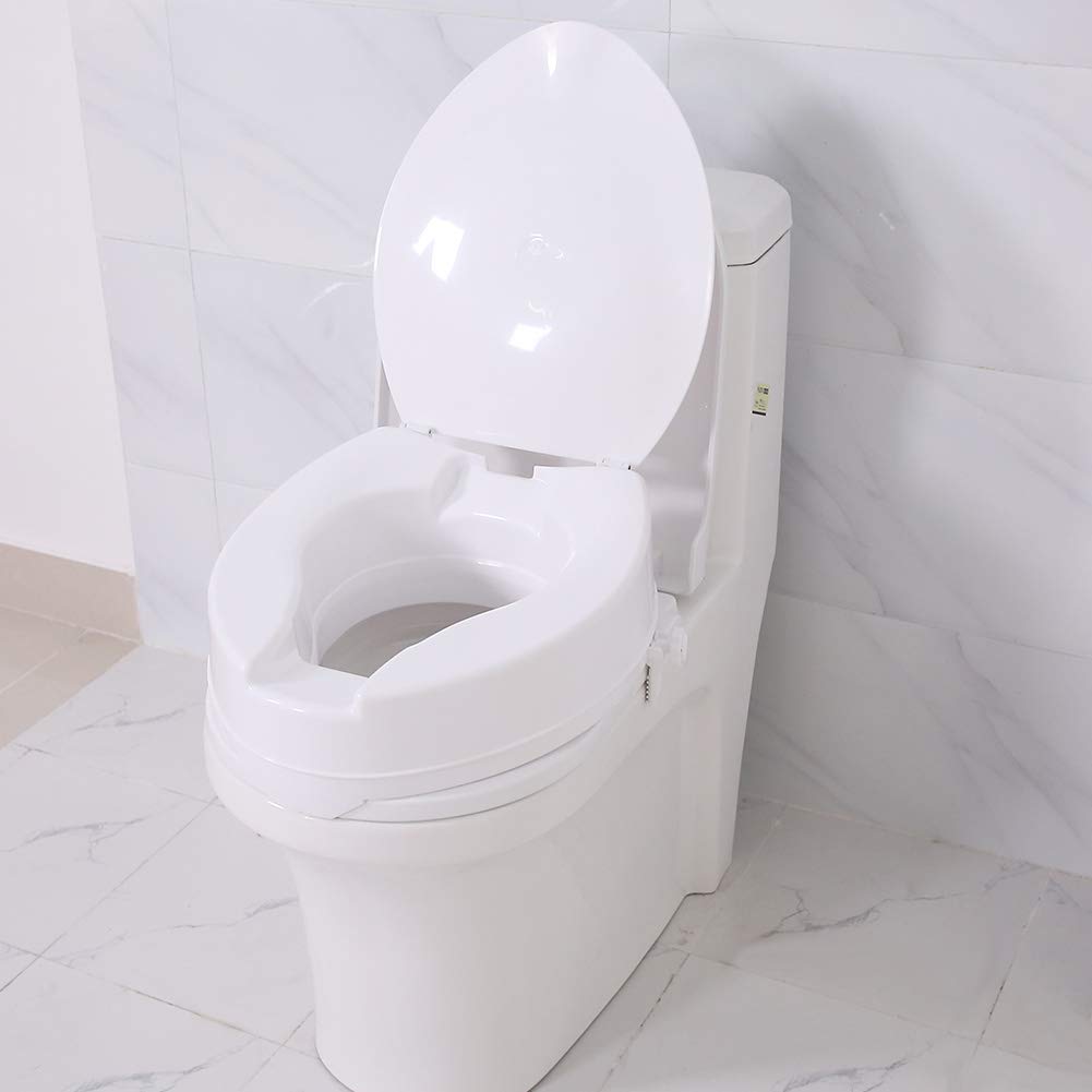 Buy Toilet Seat Raiser, Detachable Raised Elevated Toilet Seat with Lid ...