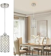 1-Light Pendant Lights Kitchen Island, Crystal Pendant Light Brushed Nickel, Mini Pendant Lightin...