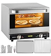 VEVOR Commercial Convection Oven, 21L/19Qt, Quarter-Size Conventional Oven Countertop, 1440W 3-Ti...