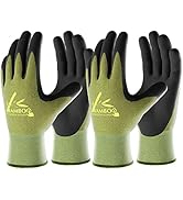 COOLJOB 2 Pairs Bamboo Touch Screen Gardening Gloves for Men, Large Breathable Working Gloves, Ru...