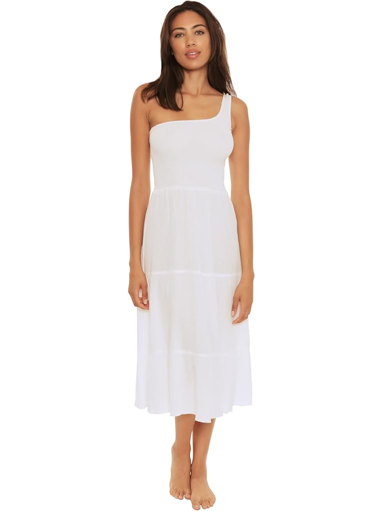 BECCA Ponza Crinkled Rayon Asymmetrical Dress Cover-Up