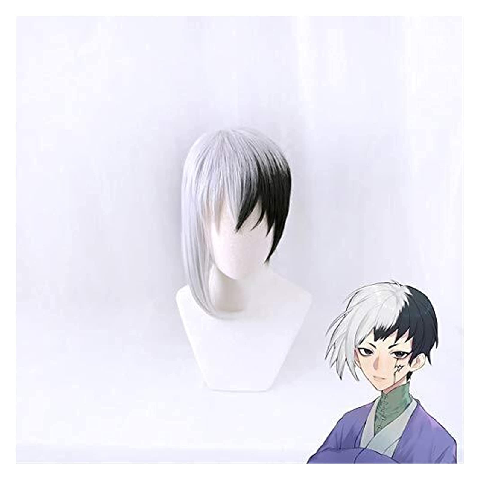 LCNING Anime Dr.Stone Asagiri Gen Short Wig Cosplay Costume Heat Resistant Synthetic Hair Men Party Role Play Wigs Mz-1482 (Color : MZ1482)