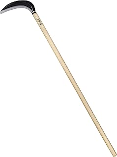 KAKURI Japanese Weeding Sickle Long Handle 45" [Thick Blade] Grass Sickle Stand Up Weeding Tool, Razor Sharp Japanese Carb...