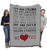 You are Strong You Got This Blanket - Gift Tapestry Throw Woven from Cotton - Made in The USA (72...