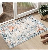 MontVoo Abstract Area Rug-2x3 Small Washable Entryway Mat Throw Rug-Neutral Non Slip Indoor Floor...