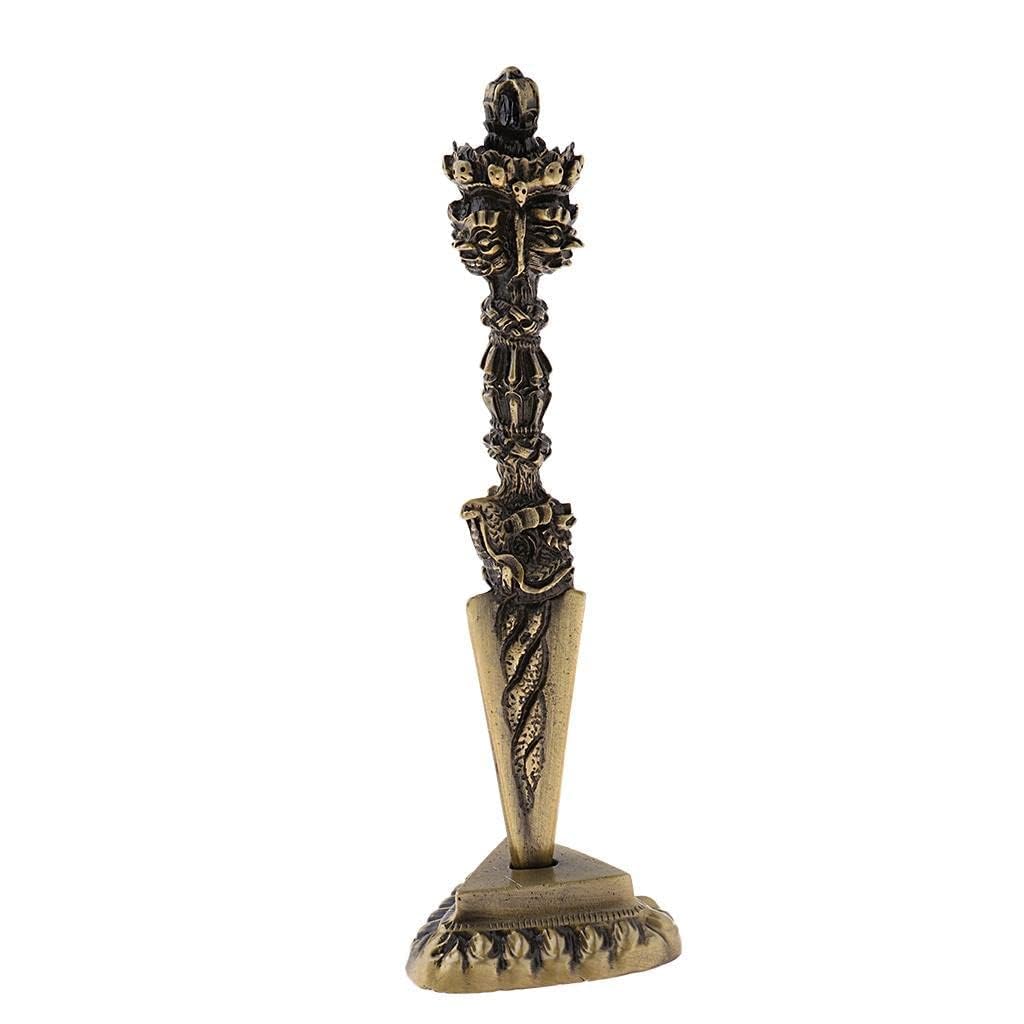 zalati Dorje Vajra Phurba with Base Tibetan Buddhism Alloy Nepal Crafts for Home Decoration