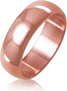 IVY & BAUBLE Uncoated Solid Pure Copper Ring Band for Men & Women, Made In USA, 3mm, 6mm, 8mm, Size 4-13