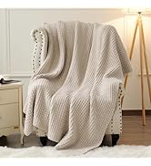 PHF Chenille Waffle Knit Blanket Twin Size- Plush Warm & Cozy 60" x 80" Ultra Soft Blanket- Chunk...