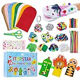 Itopstar 8 Pcs Felt Hand Puppet Making Kit for Kids Art Craft Felt Sock Puppet...