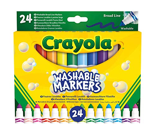 CRAYOLA 24 Washable Fine Tip Assorted School Leisure Marker...